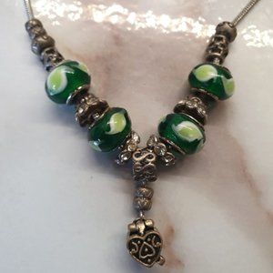 Long stone pendant Necklace jewellery  neckpiece turqoise